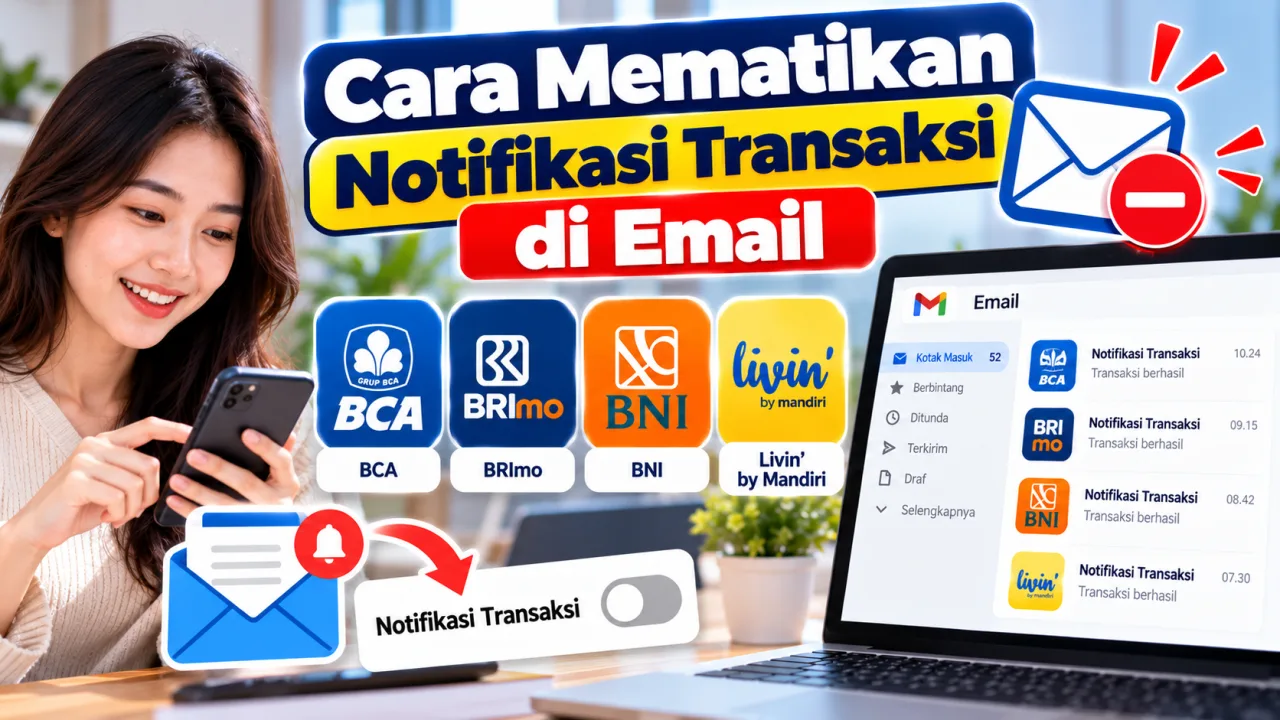 Cara Mematikan Notifikasi Transaksi BCA, BRImo, BNI, dan Livin’ di Email