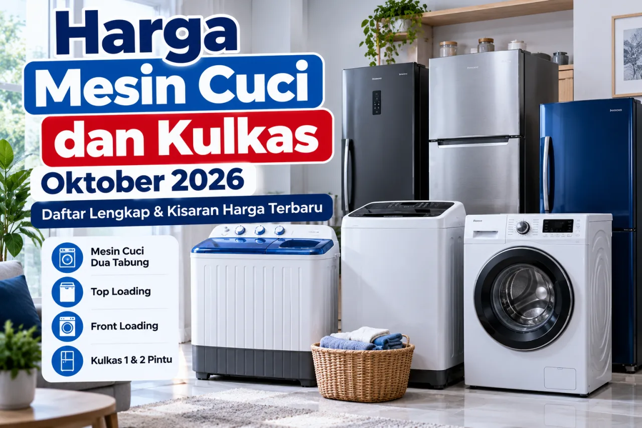 Daftar Harga Mesin Cuci dan Kulkas Oktober 2026, Mulai Rp1 Jutaan