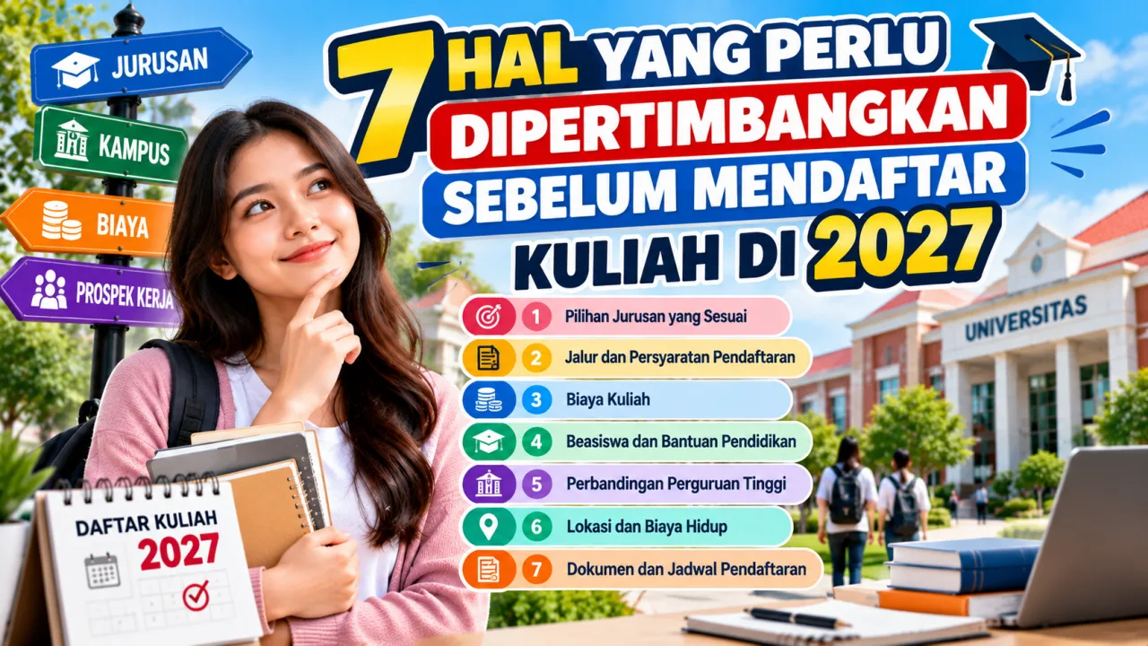 7 Hal yang Perlu Dipertimbangkan Sebelum Mendaftar Kuliah 2027